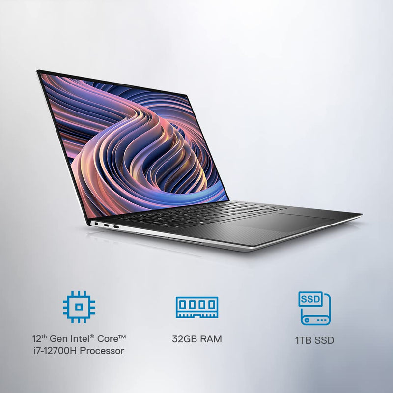 DELL NEW XPS 9520 THIN& LIGHT LAPTOP, INTEL I7 - 12700H, 32GB, 1TB SSD, NVIDIA RTX 3050 TI (4GB GDDR6), 15.6" UHD+ AR INFINITYEDGE TOUCH 500 NITS, BACKLIT KB, PLATINUM SILVER, 2.01KGS (D560071WIN9S) - SWIFT PERIPHERALS1084279