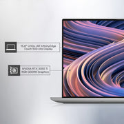 DELL NEW XPS 9520 THIN& LIGHT LAPTOP, INTEL I7 - 12700H, 32GB, 1TB SSD, NVIDIA RTX 3050 TI (4GB GDDR6), 15.6" UHD+ AR INFINITYEDGE TOUCH 500 NITS, BACKLIT KB, PLATINUM SILVER, 2.01KGS (D560071WIN9S) - SWIFT PERIPHERALS1084279