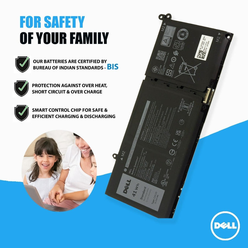 Dell Original 3467mAh 41Whr 11.2V 3 Cell Laptop Battery for Inspiron 15 3511 3515 3530 5515 - SWIFT PERIPHERALSG91J0