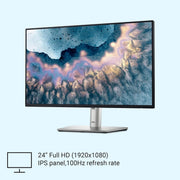 Dell P2425H 24" 100Hz 1080p FHD Flat Antiglare IPS Panel Monitor - SWIFT PERIPHERALSP2425H