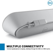 Dell SP3022 True Stereo Active Noise Cancellation Full Duplex Audio Wired Speakerphone - Silver Gray - SWIFT PERIPHERALS520-AAVZ