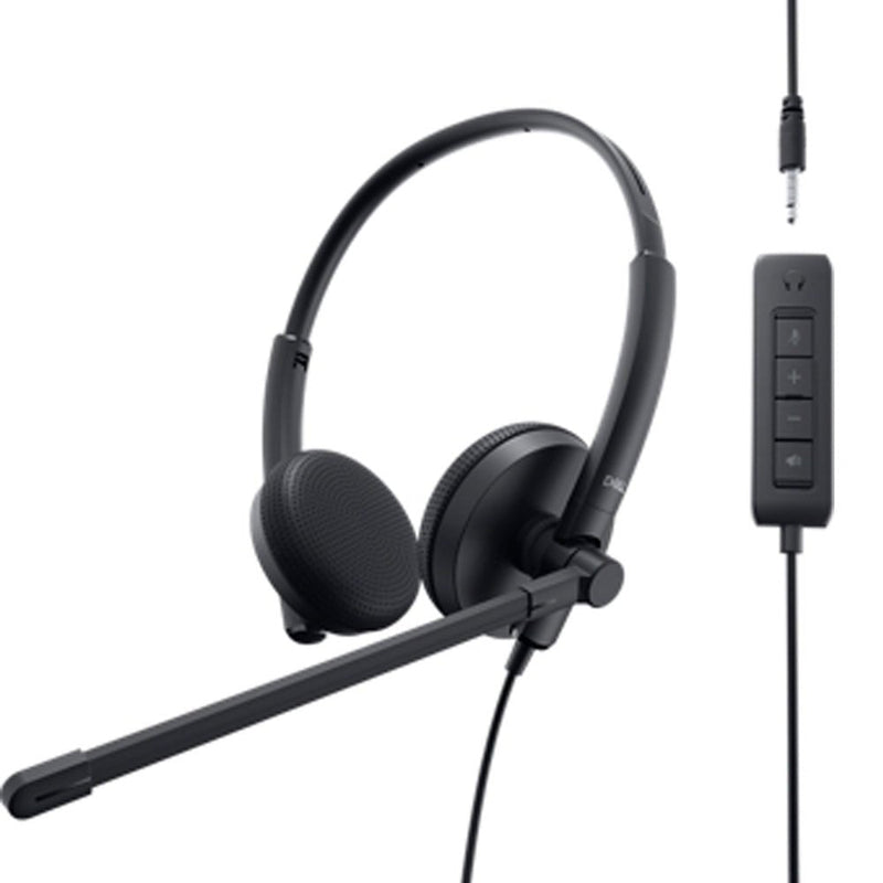 DELL WH1022 Wired Stereo Over Ear Active Noise Cancellation Headset with Boom Mic - Black - SWIFT PERIPHERALSWH1022