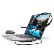 DELL WH1022 Wired Stereo Over Ear Active Noise Cancellation Headset with Boom Mic - Black - SWIFT PERIPHERALSWH1022