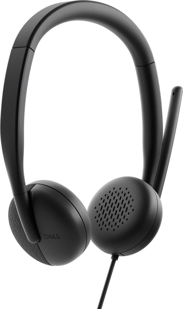 Dell WH3024 Wired Lightweight Headband AI - Based Noise Cancellation Headset with Microphone - Black - SWIFT PERIPHERALSWH3024