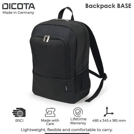 Dicota BASE 15 - 17.3 Inch Backpack (Black) - SWIFT PERIPHERALSD30913