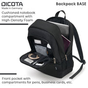 Dicota BASE 15 - 17.3 Inch Backpack (Black) - SWIFT PERIPHERALSD30913