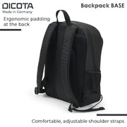 Dicota BASE 15 - 17.3 Inch Backpack (Black) - SWIFT PERIPHERALSD30913