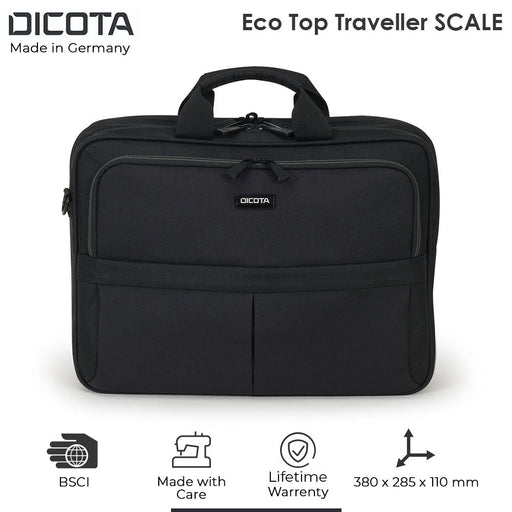 Dicota Eco Top Traveller Scale Bag for 14 - 15.6 inch Laptops - SWIFT PERIPHERALSD31427