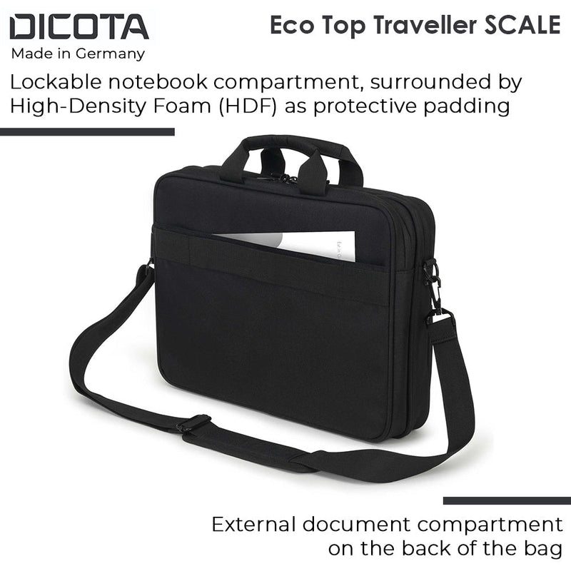 Dicota Eco Top Traveller Scale Bag for 14 - 15.6 inch Laptops - SWIFT PERIPHERALSD31428