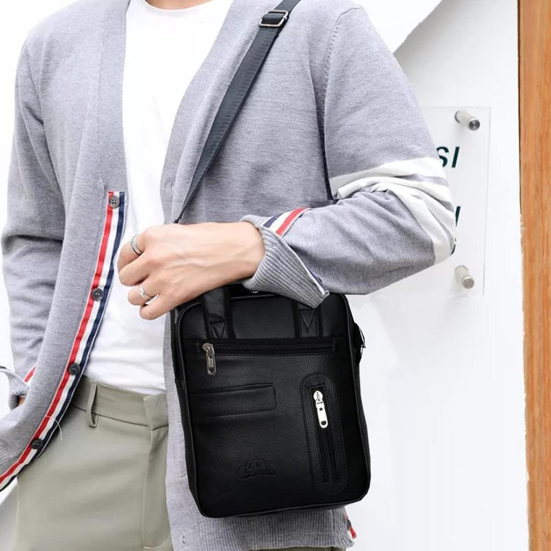 Leather World PU Leather Mini Messenger