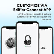 EDIFIER WH700NB WIRELESS NOISE CANCELLATION OVER - EAR HEADPHONES - BLACK - SWIFT PERIPHERALS1092390