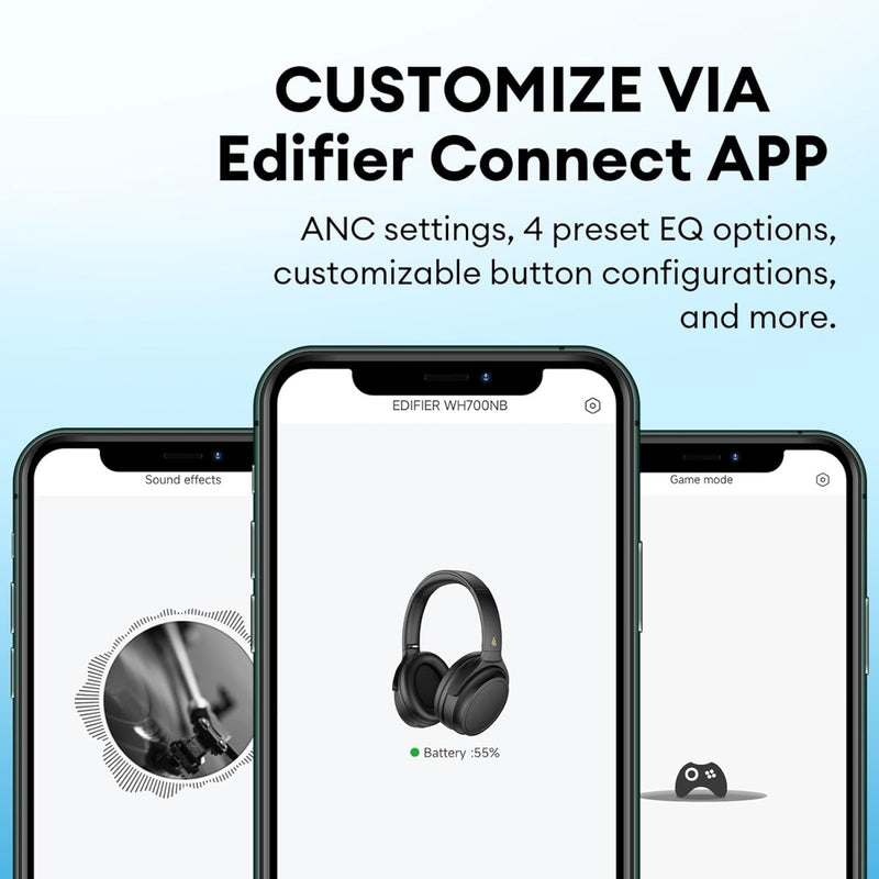 EDIFIER WH700NB WIRELESS NOISE CANCELLATION OVER - EAR HEADPHONES - BLACK - SWIFT PERIPHERALS1092390