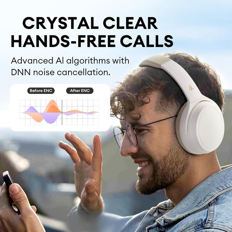 EDIFIER WH700NB WIRELESS NOISE CANCELLATION OVER - EAR HEADPHONES - IVORY - SWIFT PERIPHERALS1092391