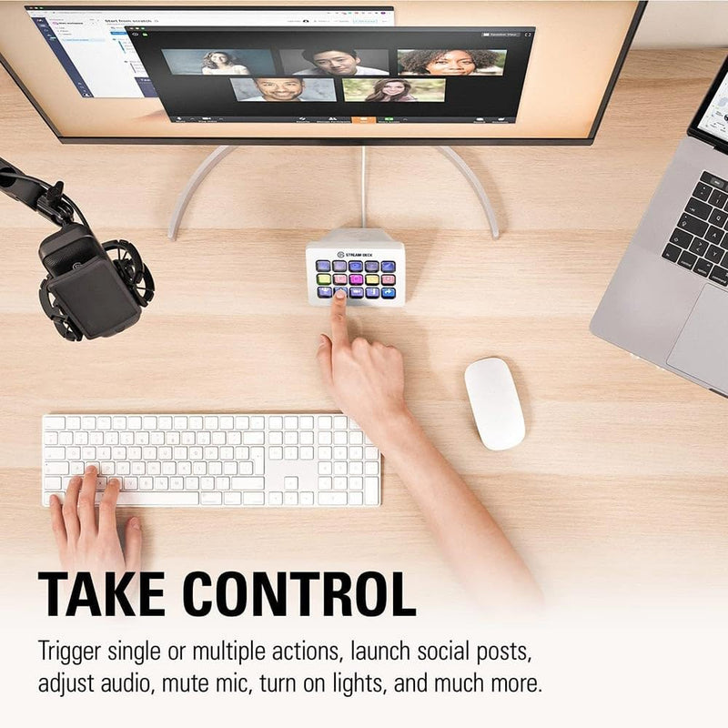 ELGATO STREAM DECK MK2 - 15 CUSTOMIZABLE LCD KEYS WHITE 10GBA9911 - SWIFT PERIPHERALS1092399