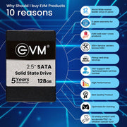 EVM 128GB 2.5 - inch SATA 3D NAND Internal SSD - SWIFT PERIPHERALSEVM25-128GB
