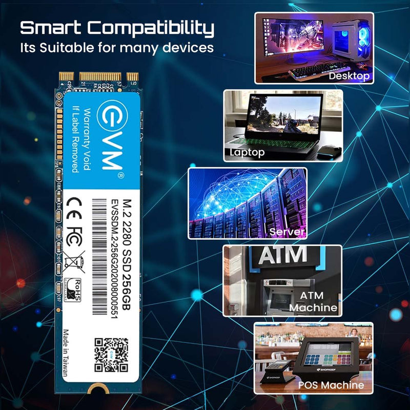 EVM 256GB M.2 SATA 3D NAND Internal SSD - SWIFT PERIPHERALSEVMM2-256GB