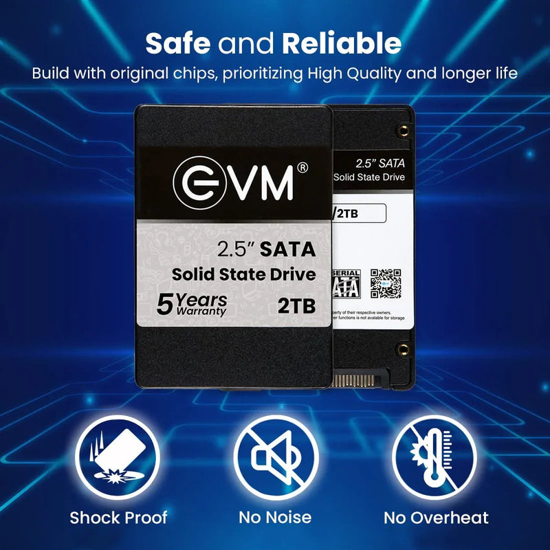 2TB 2.5-inch SATA internal SSD solid state drive with 5-year warranty, shockproof and quiet