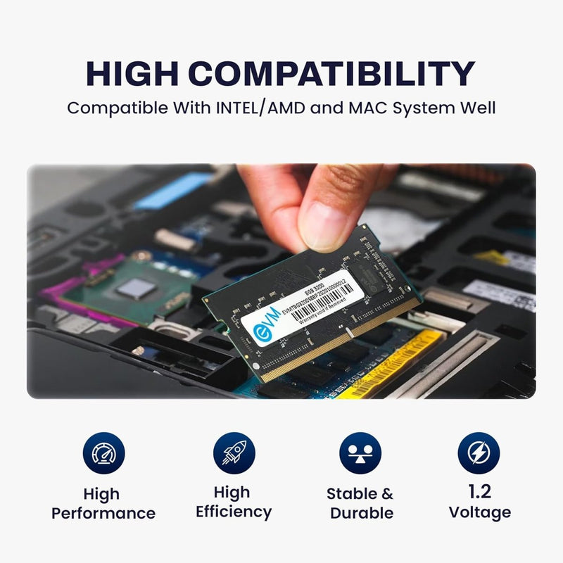 EVM DDR4 8GB LAPTOP RAM 3200MHZ - (EVMT8G3200S88P) - SWIFT PERIPHERALS103136