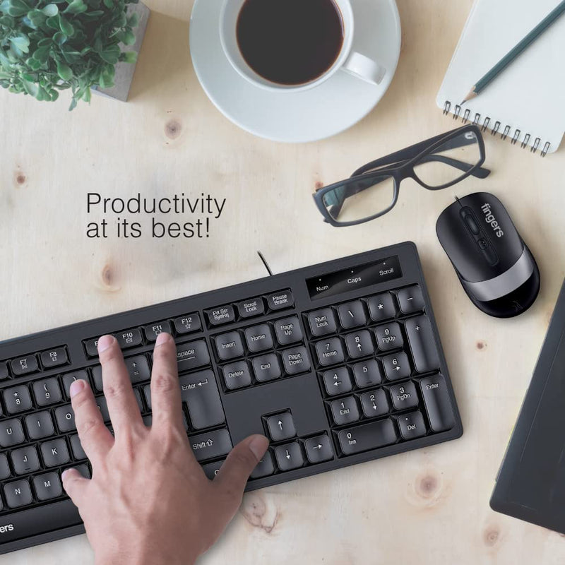 FINGERS CHEESY COMBO WIRED KEYBOARD AND MOUSE SET - SWIFT PERIPHERALS1087475