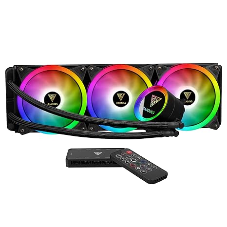 Gamdias CHIONE P2 - 360R AIO Liquid Cooler with Triple 120mm RGB Silent Fan and Remote Controller - SWIFT PERIPHERALSCHIONE-P2-360R