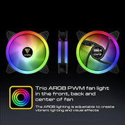 Gamdias CHIONE P2 - 360R AIO Liquid Cooler with Triple 120mm RGB Silent Fan and Remote Controller - SWIFT PERIPHERALSCHIONE-P2-360R