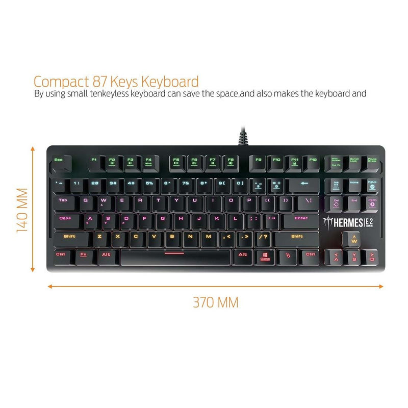 Gamdias HERMES E2 Mechanical Gaming Keyboard with Built - in Memory and 7 Color Neon Illumination - SWIFT PERIPHERALSHermes-E2