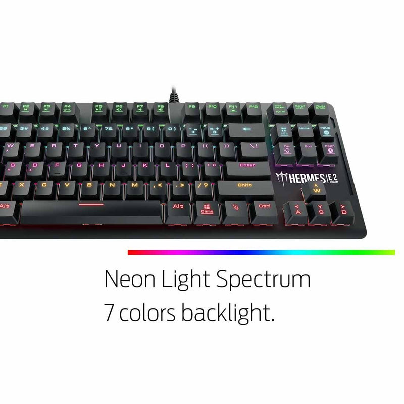 Gamdias HERMES E2 Mechanical Gaming Keyboard with Built - in Memory and 7 Color Neon Illumination - SWIFT PERIPHERALSHermes-E2