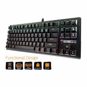 Gamdias HERMES E2 Mechanical Gaming Keyboard with Built - in Memory and 7 Color Neon Illumination - SWIFT PERIPHERALSHermes-E2