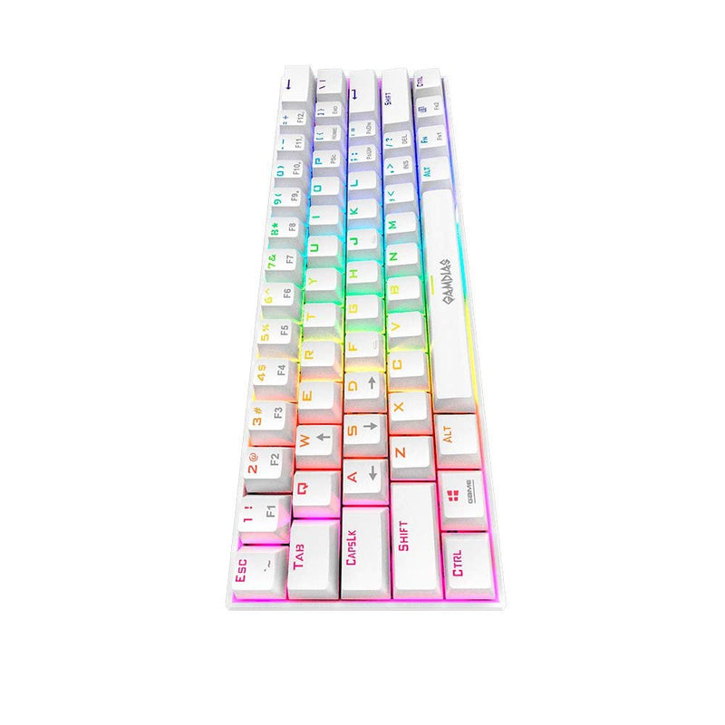 Gamdias Hermes E3 RGB Mechanical White Gaming Keyboard Blue Switch with 19 Built - in Lighting Effects Certified Optical Switches and N - Key Rollover & Anti - Ghosting Functionality - SWIFT PERIPHERALSHERMES-E3-WH-BLUE