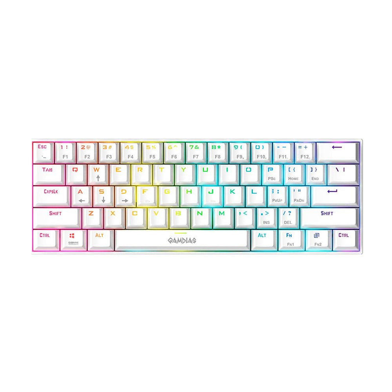 Gamdias Hermes E3 RGB Mechanical White Gaming Keyboard Blue Switch with 19 Built - in Lighting Effects Certified Optical Switches and N - Key Rollover & Anti - Ghosting Functionality - SWIFT PERIPHERALSHERMES-E3-WH-BLUE