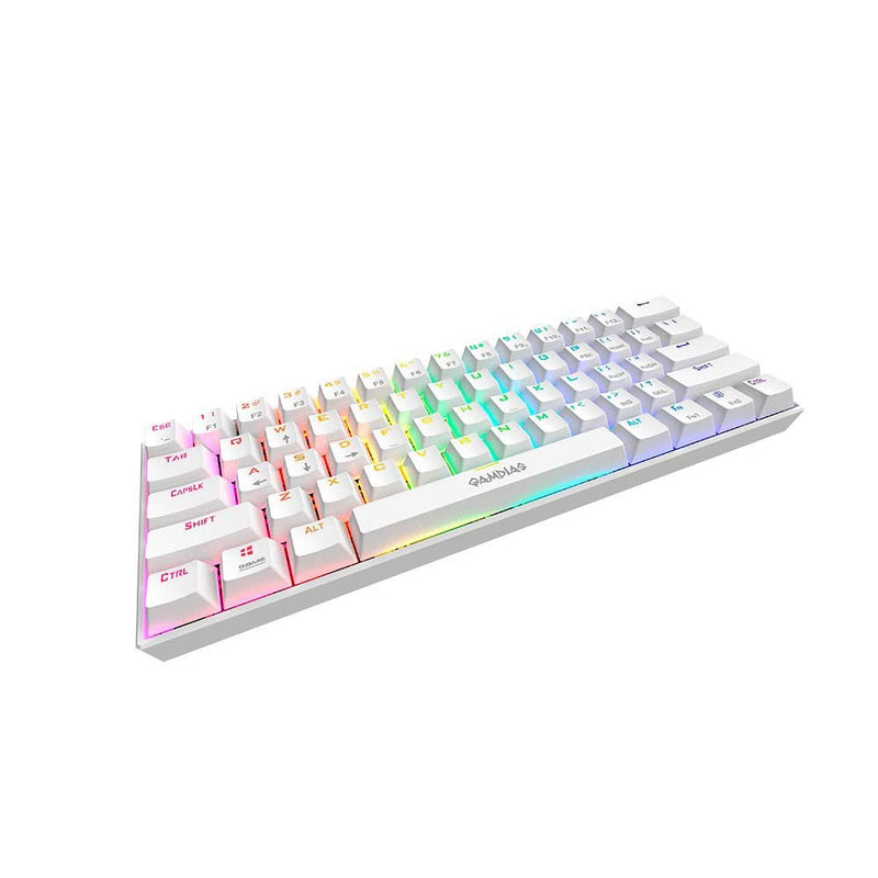 Gamdias Hermes E3 RGB Mechanical White Gaming Keyboard Blue Switch with 19 Built - in Lighting Effects Certified Optical Switches and N - Key Rollover & Anti - Ghosting Functionality - SWIFT PERIPHERALSHERMES-E3-WH-BLUE