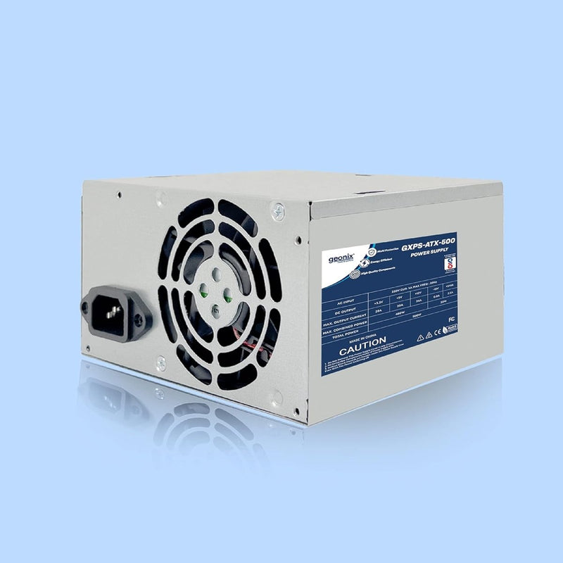 Geonix ATX12V 500 - Watt Power Supply Multi Protection Technology SMPS - 3 Years Warranty - SWIFT PERIPHERALSGX-500WSMPS