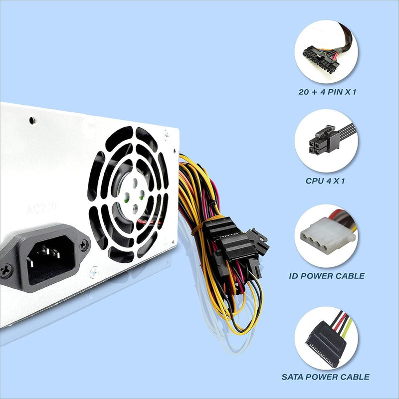 Geonix ATX12V 500 - Watt Power Supply Multi Protection Technology SMPS - 3 Years Warranty - SWIFT PERIPHERALSGX-500WSMPS