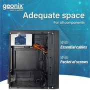 Geonix GX - 1712 Micro/Mini ATX Compatible Cabinet/Computer Case With 500W Pre Installed SMPS - SWIFT PERIPHERALSGX-1712