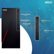 Geonix GX - 1712 Micro/Mini ATX Compatible Cabinet/Computer Case With 500W Pre Installed SMPS - SWIFT PERIPHERALSGX-1712