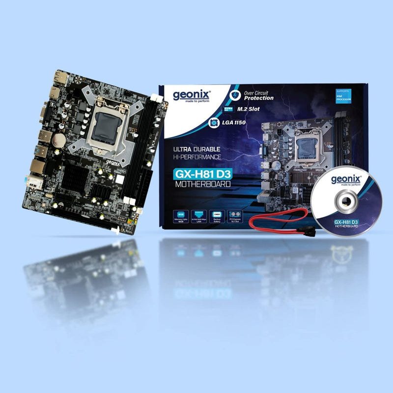 Geonix Intel H81 LGA1150 Socket DDR3 Motherboard Support 4th Gen With M.2 Slot - SWIFT PERIPHERALSGX-H81