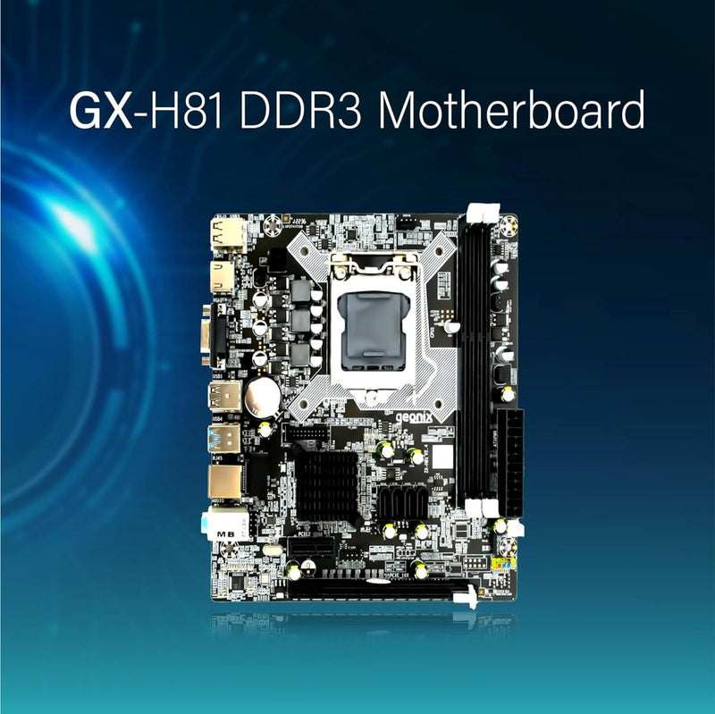 Geonix Intel H81 LGA1150 Socket DDR3 Motherboard Support 4th Gen With M.2 Slot - SWIFT PERIPHERALSGX-H81
