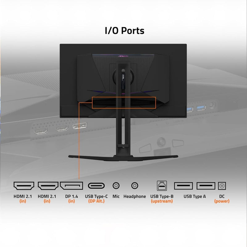 GIGABYTE AORUS FO27Q3 27" 360Hz 1440p QHD HDR Ready OLED Panel Gaming Monitor with Dual Speakers - Black - SWIFT PERIPHERALSAORUS-FO27Q3