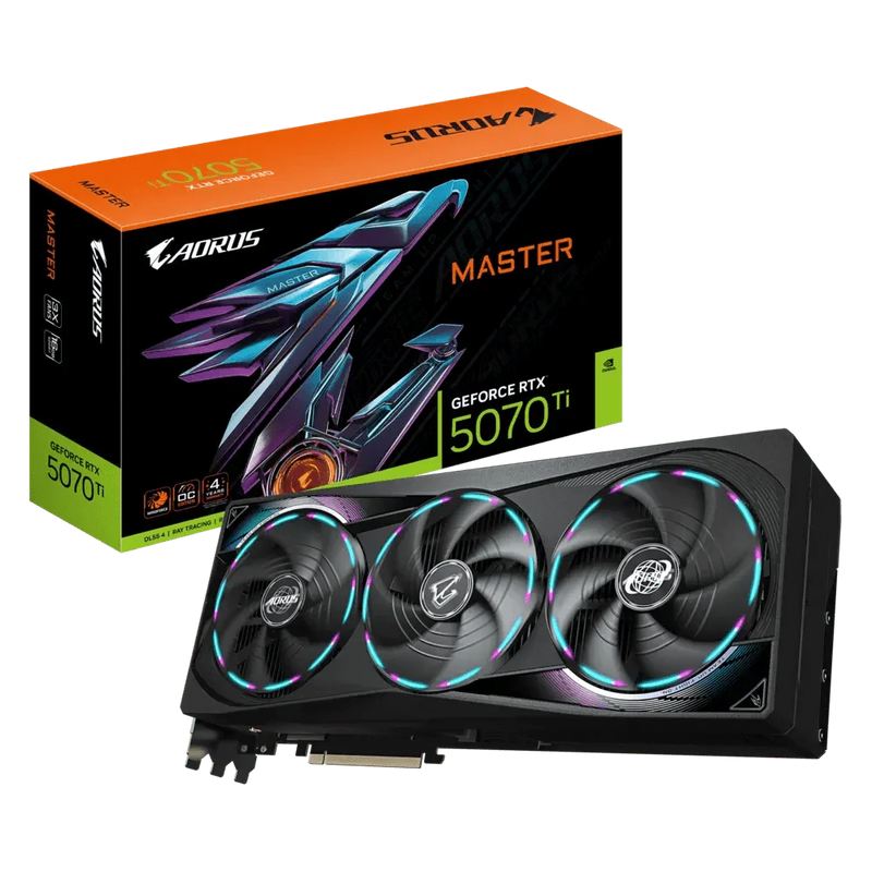 GIGABYTE AORUS GEFORCE RTX 5070 TI MASTER 16GB GDDR7 - SWIFT PERIPHERALS1092667