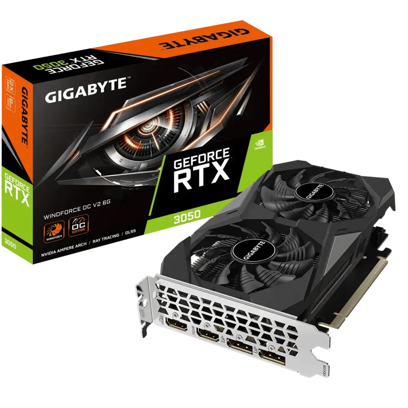 GIGABYTE GEFORCE RTX 3050 WINDFORCE OC V2 6G GRAPHICS CARD - SWIFT PERIPHERALS1092656