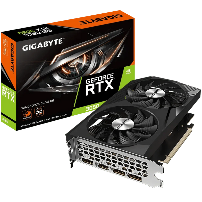 GIGABYTE GEFORCE RTX 3050 WINDFORCE OC V2 8GB GDDR6 - SWIFT PERIPHERALS1092657