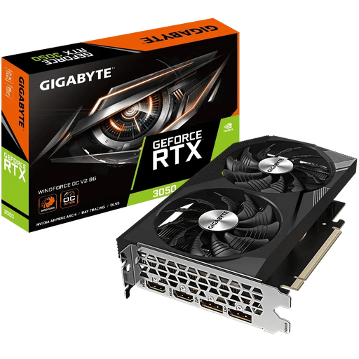 GIGABYTE GEFORCE RTX 3050 WINDFORCE OC V2 8GB GDDR6 - SWIFT PERIPHERALS1092657