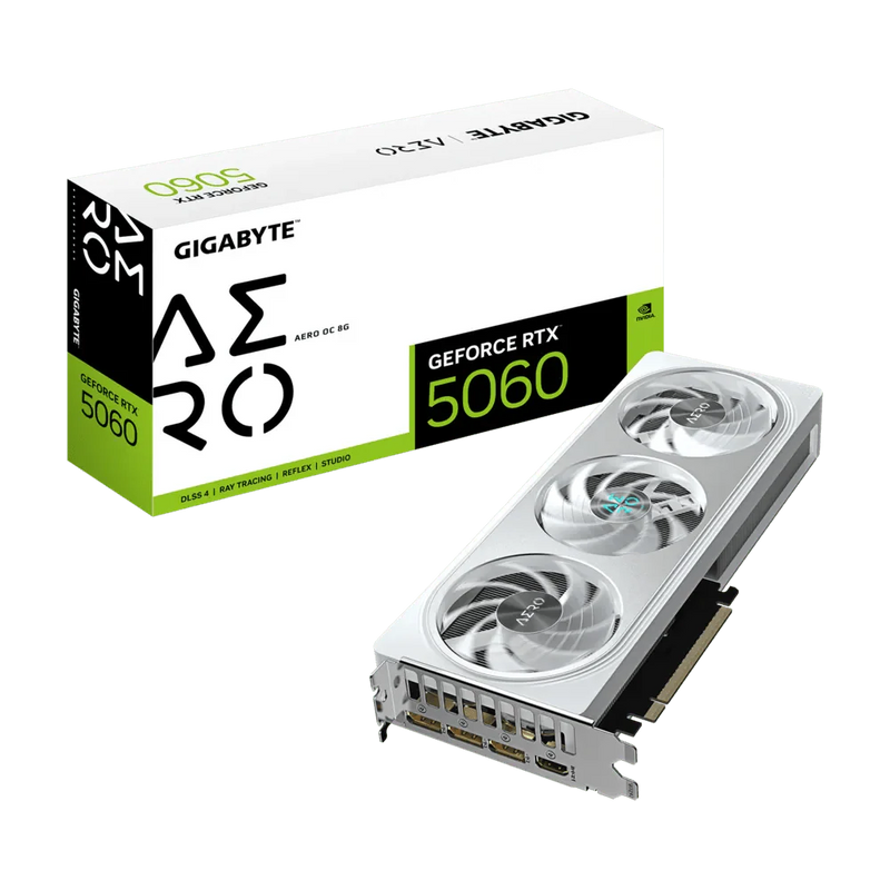 GIGABYTE GEFORCE RTX 5060 AERO OC 8GB GDDR7 GRAPHIC CARD - SWIFT PERIPHERALS1095197