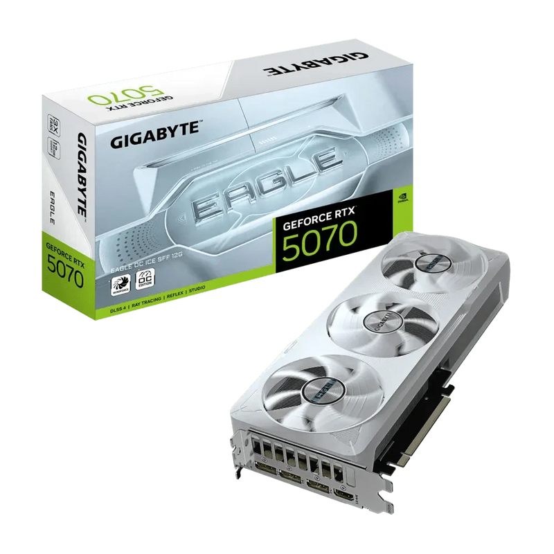 GIGABYTE GEFORCE RTX 5070 EAGLE OC ICE 12GB GDDR7 - SWIFT PERIPHERALS1093018