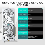 GIGABYTE GEFORCE RTX 5080 AERO OC 16GB GDDR7 - SWIFT PERIPHERALS1093009