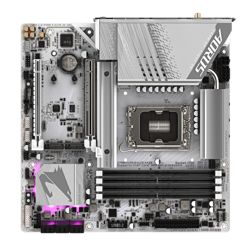 GIGABYTE Z790M AORUS ELITE AX ICE DDR5 MOTHERBOARD - SWIFT PERIPHERALS1090173