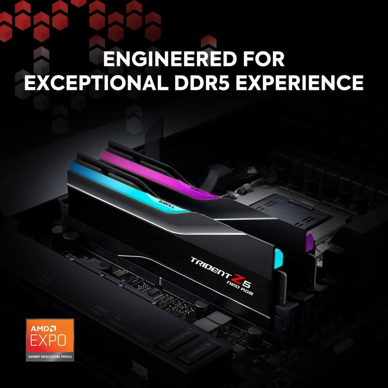 GSKILL TRIDENT Z5 NEO RGB SERIES DDR5 RAM 32GB CL28 (F5 - 6000J2836G16GX2 - TZ5NR) RAM - SWIFT PERIPHERALS1094507