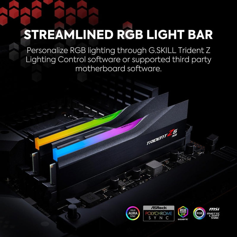 GSKILL TRIDENT Z5 RGB 32GB (2X16GB) DDR5 - 6000 CL30RAM F5 - 6000J3040F16GX2 - TZ5RK (BLACK) - SWIFT PERIPHERALS1090414