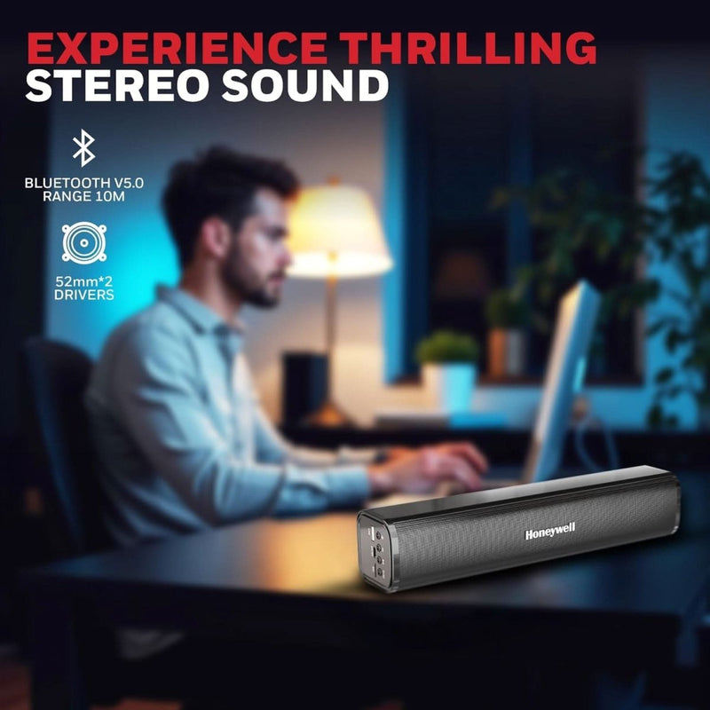 HONEYWELL MOXIE V1000 10W 2.0 CHANNEL V5.0 WIRELESS BLUETOOTH SOUNDBAR - SWIFT PERIPHERALS1092568