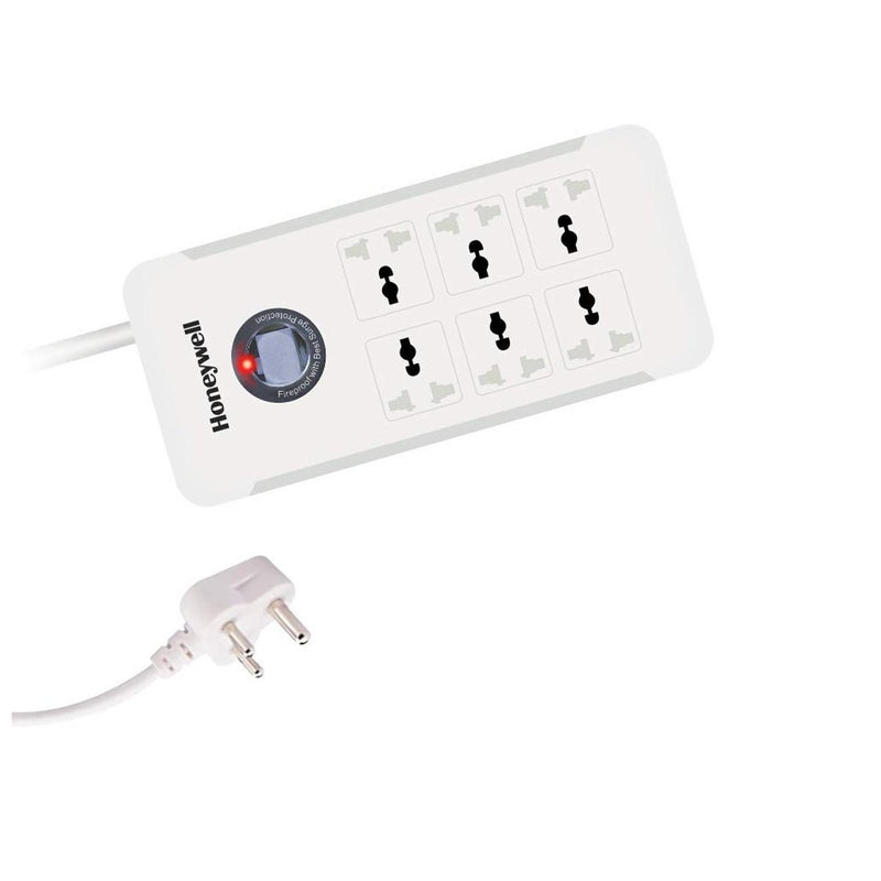 Honeywell Platinum Series 6 Output Surge Protector Extension Cable with Master Switch and LED Indicator - SWIFT PERIPHERALSHC000007-SRG-1.5M-WHT-6